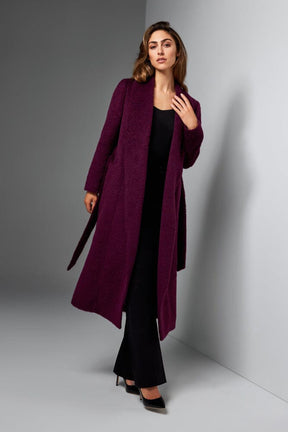 Sylvie Shawl Wrap Coat - Burgundy Wool, Alpaca and Silk