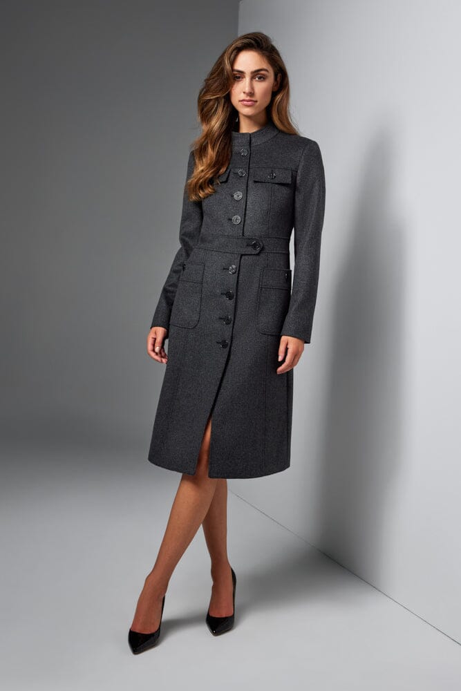 Gisele Coat - Dark Grey Wool Cashmere