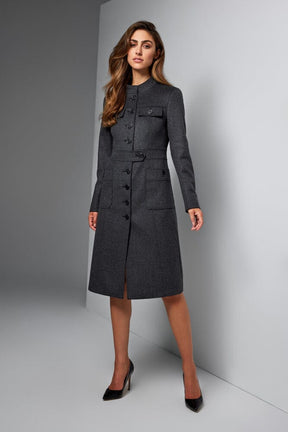 Gisele Coat - Dark Grey Wool Cashmere