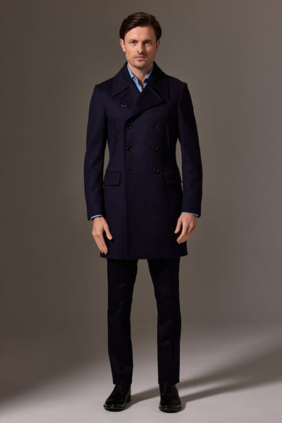 猫*い様 THE RERACS THE PEA COAT D.NAVY 46 Sergeant Pea Coat - Navy Wool