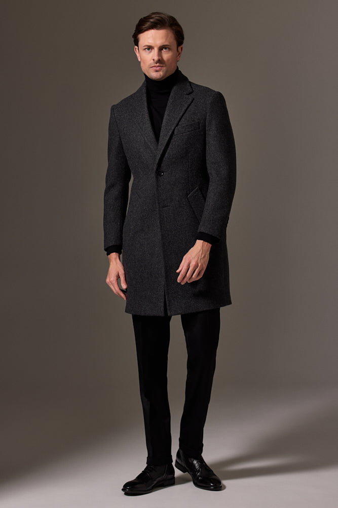 Maxwell Coat - Charcoal English Wool