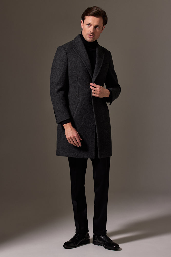 Maxwell Coat - Charcoal English Wool