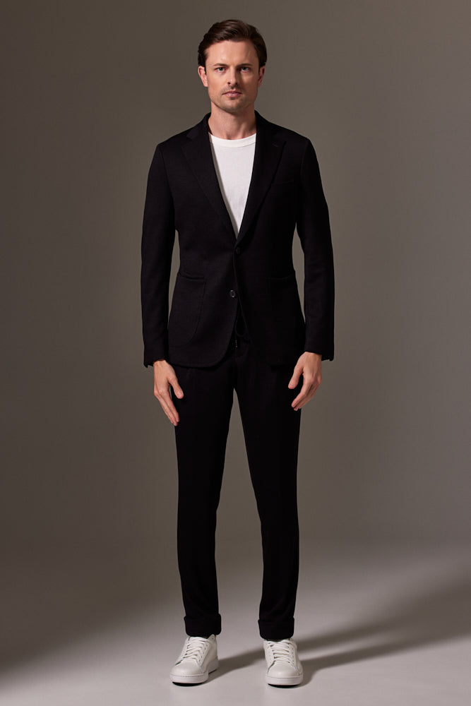Liam Bailey Wool Jersey Suit - Black