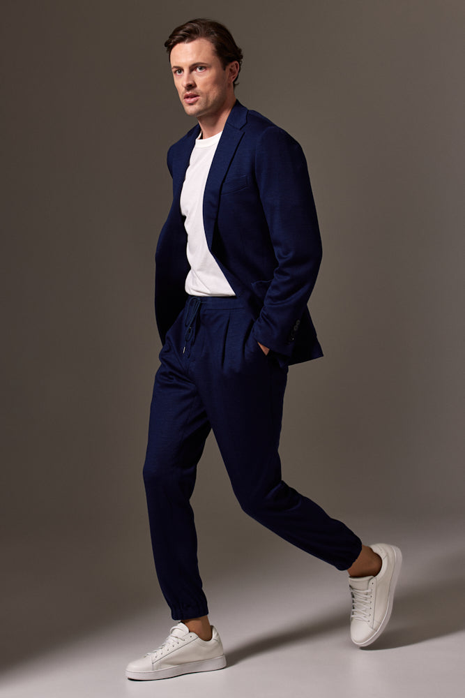 Liam Bailey Wool Jersey Suit - Navy