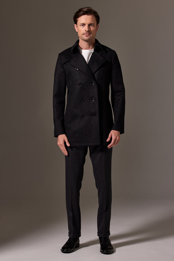 Drake Coat - Charcoal Wool