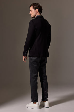 Liam Sports Jacket - Black Wool Jersey