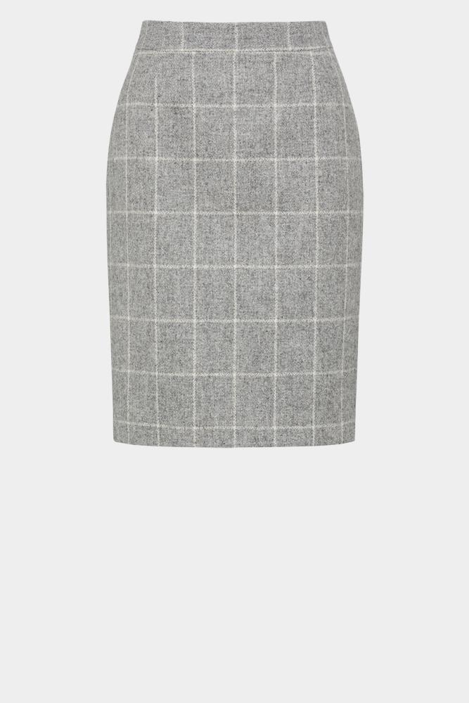 Aria Skirt - Grey Window Check