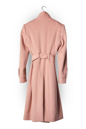 Tayla (Long) Coat - Ballet Pink Angora and Wool