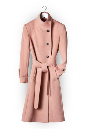 Tayla (Long) Coat - Ballet Pink Angora and Wool