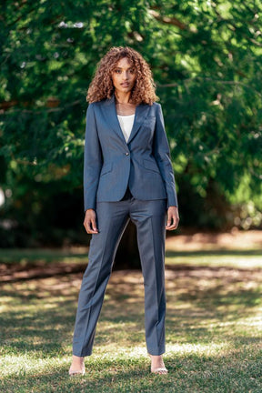 Camila Suit - Blue Green Herringbone Wool Cashmere