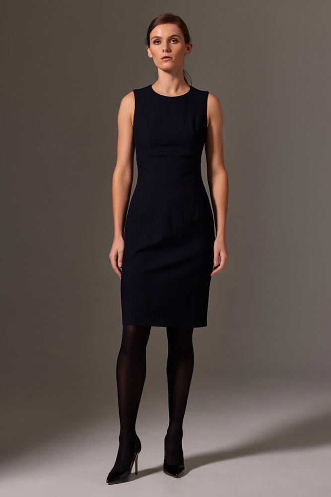 Annalise Tailored Dress - Navy Stretch