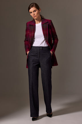Audrey Coat - Multi Colour Check Harris Tweed