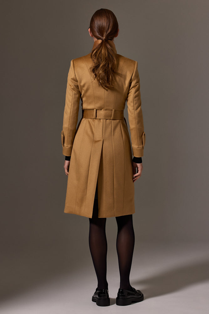 Tayla (Long) Coat - Camel Wool & Cashmere