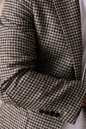 Liam Sports Jacket - Three Shades Houndstooth Undyed Wool